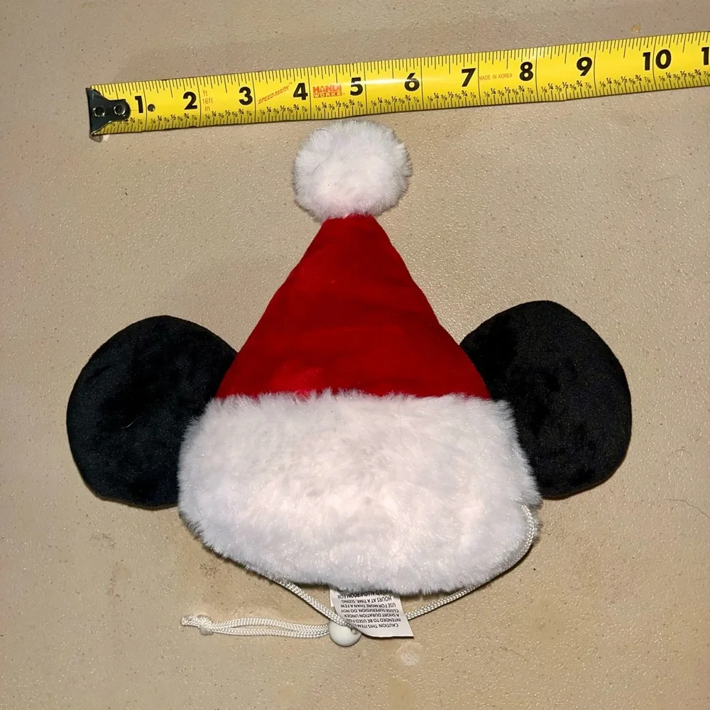 NWOT Disney Mickey Mouse Ears Santa Plush Pet Hat